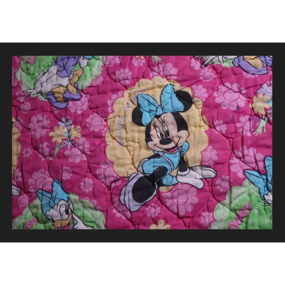 Vintage Disney Minnie Daisy Duck Pink Throw Blanket 54x41 Soft Cozy Girls